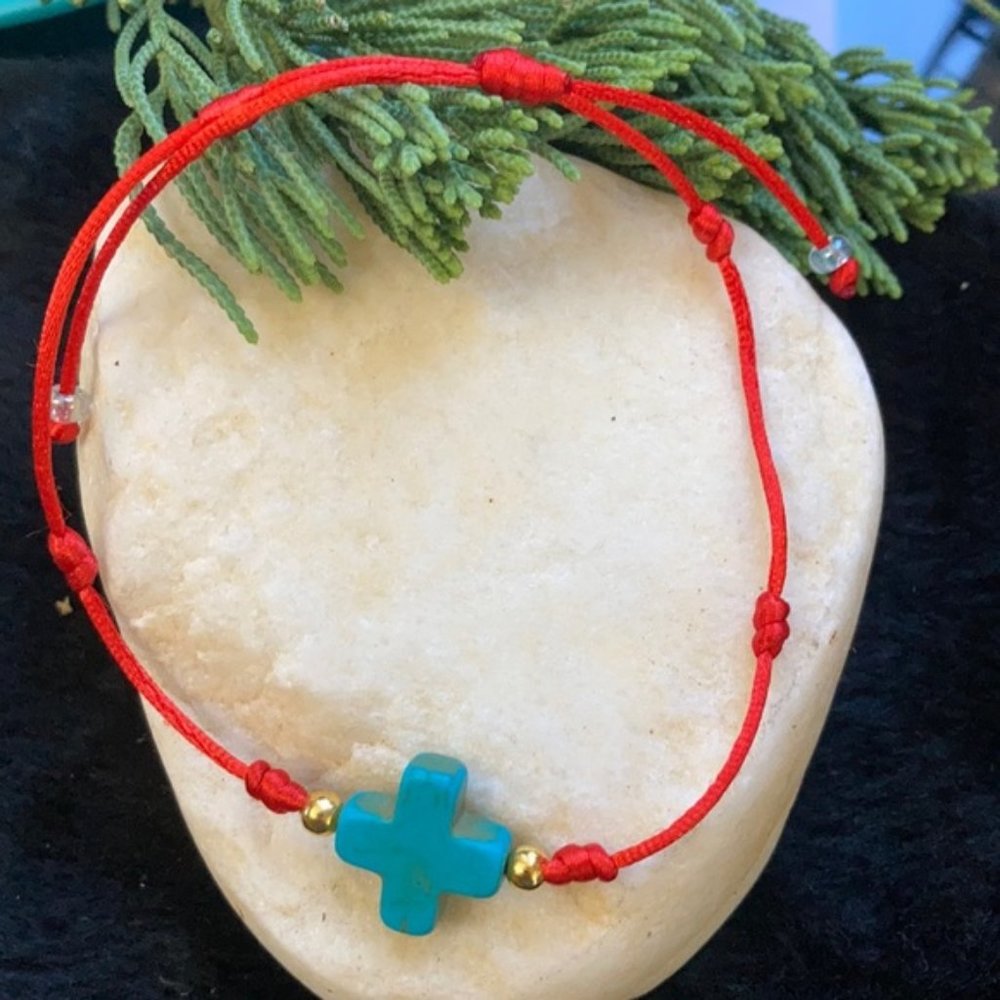 7 Knots red strings cross protection bracelet